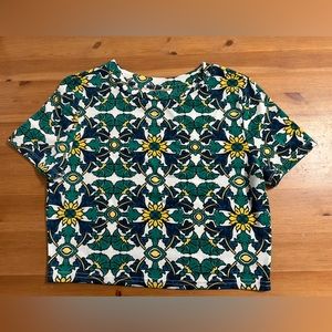 Forever 21 crop top. Mosaic flower print